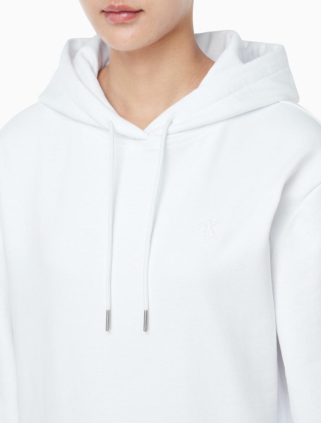 Buy 여성 아카이브 로고 프렌치 테리 후디 in color BRILLIANT WHITE