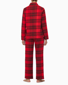 Buy 여성 플란넬 파자마 롱슬리브 탑 in color RED BLACK FLANNEL