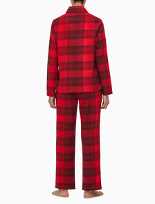 Buy 여성 플란넬 파자마 롱슬리브 탑 in color RED BLACK FLANNEL