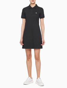 Buy 여성 CK 로고 폴로 반팔 원피스 in color CK BLACK