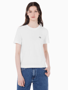 Buy 여성 레귤러핏 모던로고 2PK 반팔 티셔츠 in color CK BLACK