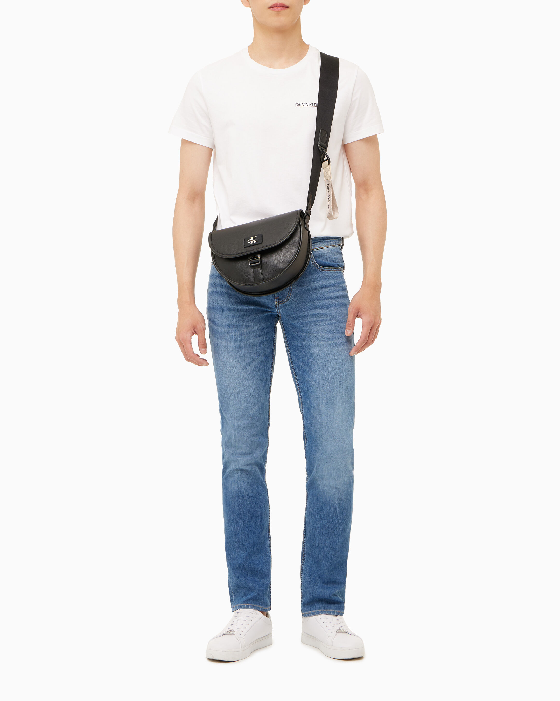   Men’s Black CKJ Tagged Saddle Bag HH3799 001 Black Gabine Leather Saddle Bag - CHARLES & KEITH MX