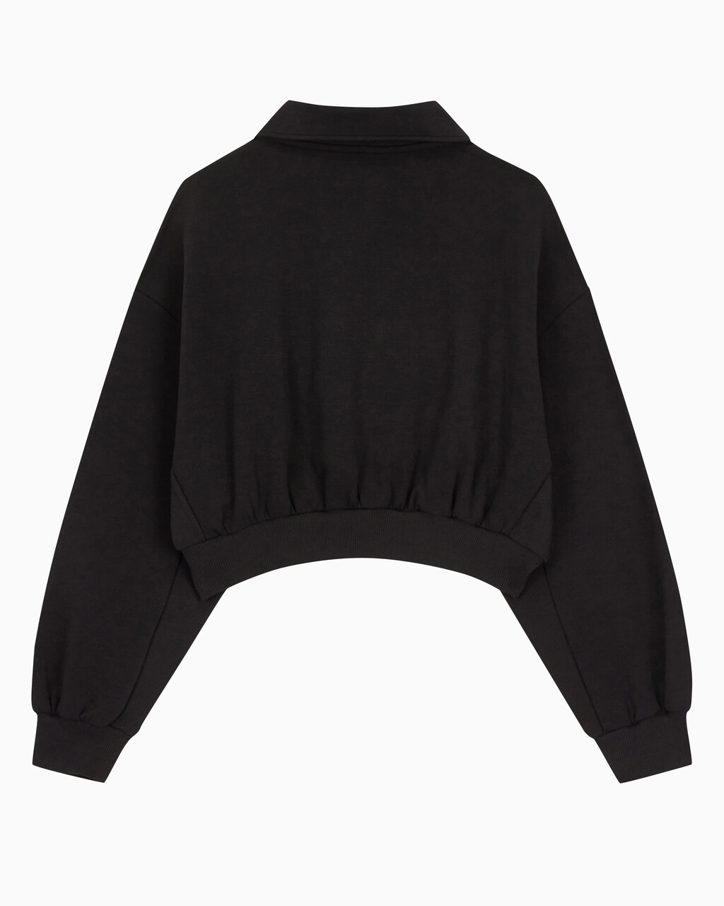 Buy 여성 하프집 엠보스 폴로넥 스웻 in color CK BLACK
