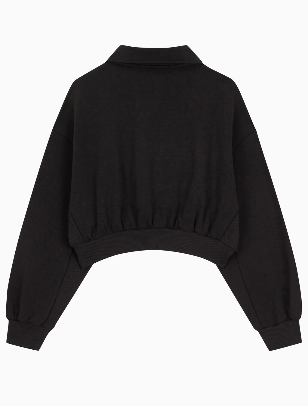 Buy 여성 하프집 엠보스 폴로넥 스웻 in color CK BLACK