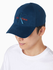 Buy 남녀공용  라지 레이어드 모노그램 자수 로고 볼캡 in color Moonlit Ocean