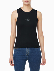 Buy 여성 모노그램 립 슬리브리스 in color BLACK