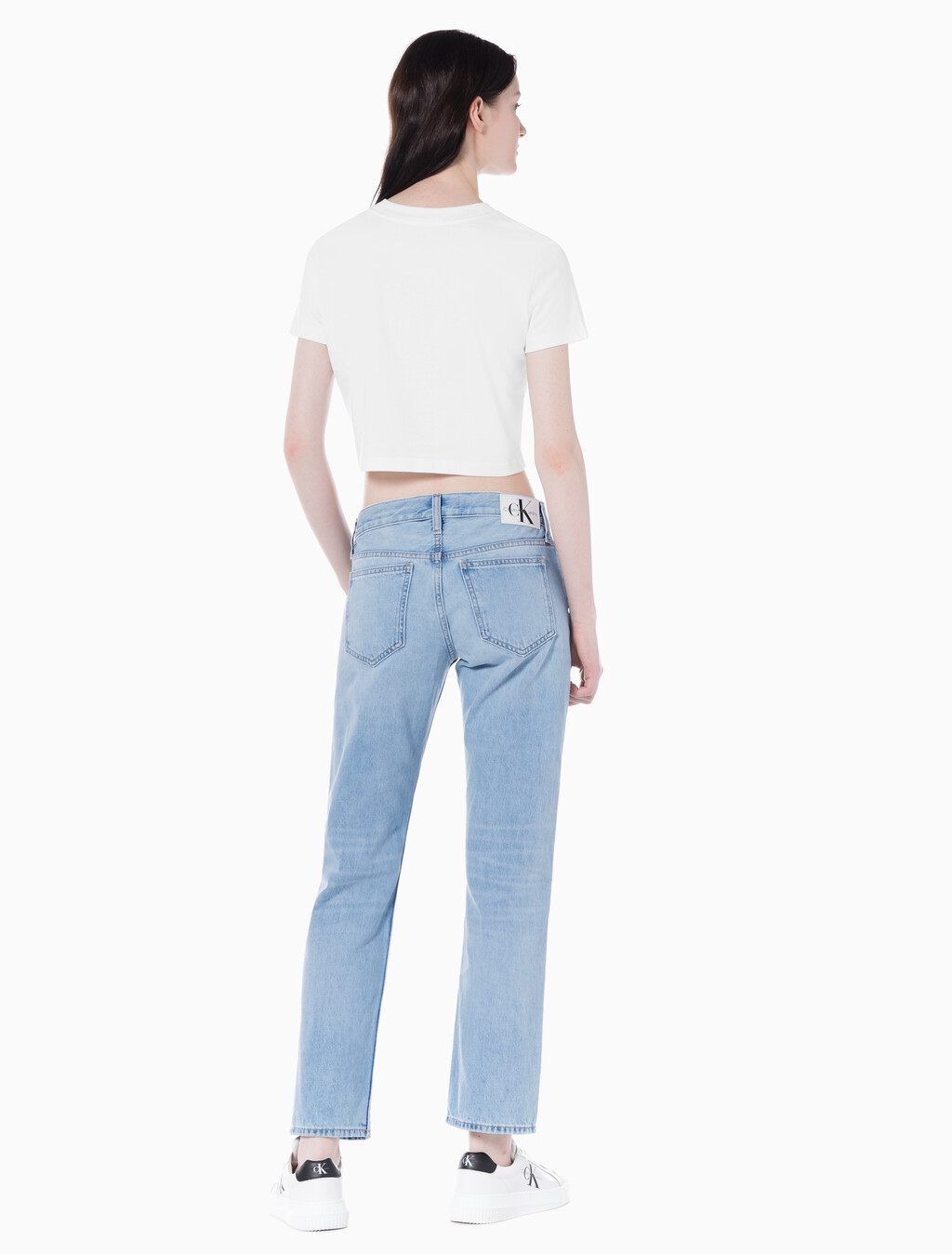 Buy 여성 로우라이즈 스트레이트핏 라이트블루 데님 in color CHALKY BLUE