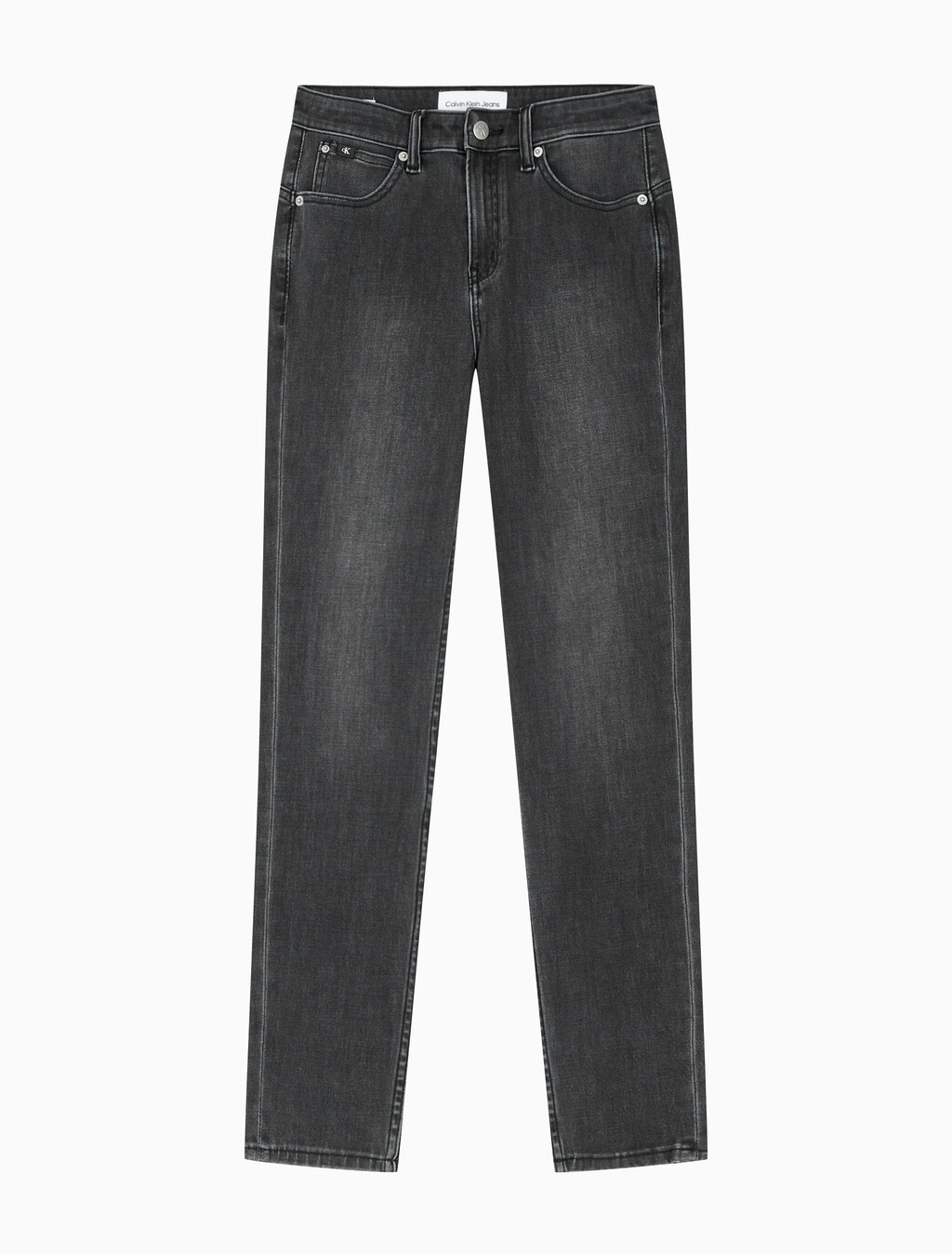 Buy 여성 하이라이즈 스키니핏 앵클 블랙 37.5 기능성 데님 in color WASHED BLACK LOGO LACE