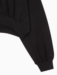 Buy 여성 하프집 엠보스 폴로넥 스웻 in color CK BLACK