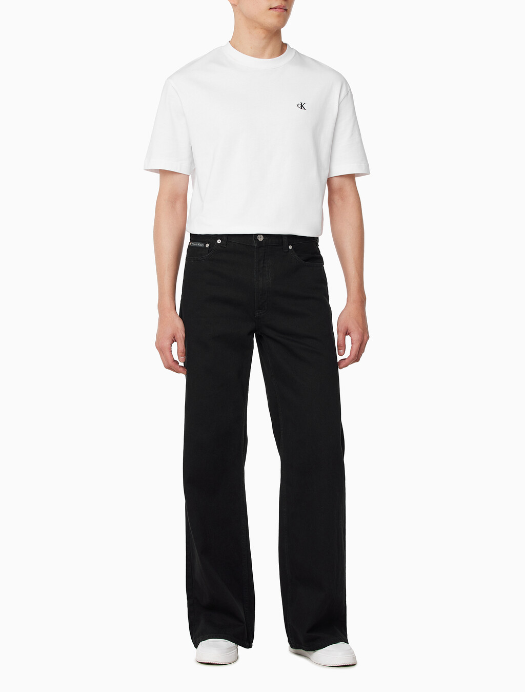 Buy 남성 와이드핏 CK 클래식 블랙 데님 in color BLACK