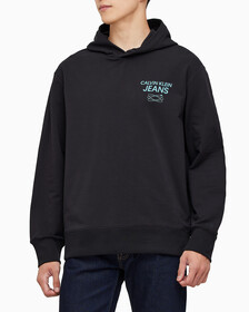 Buy 남성 퓨처 갤럭시 로고 후디 in color CK BLACK