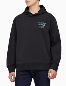 Buy 남성 퓨처 갤럭시 로고 후디 in color CK BLACK