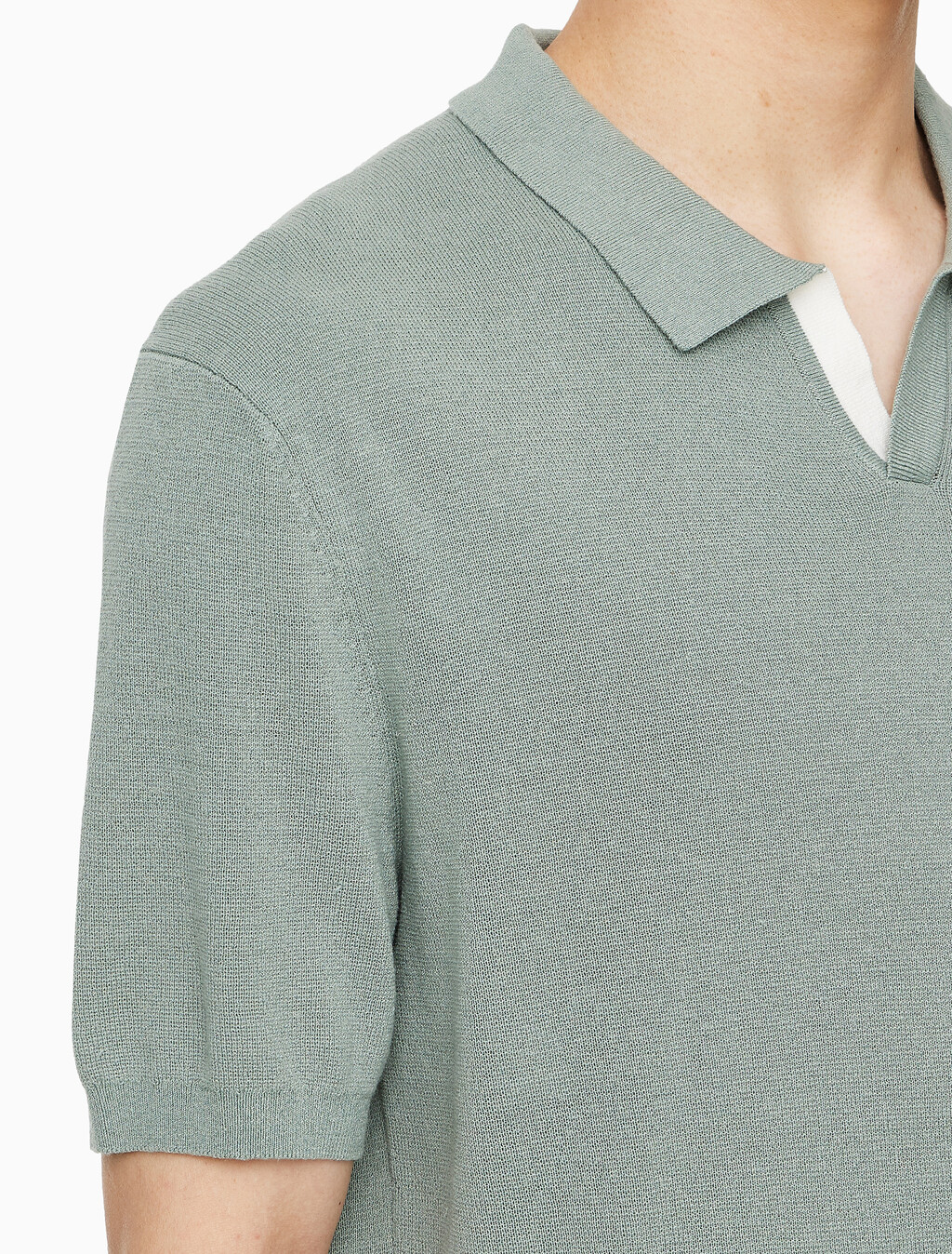Buy 남성 CK 로고 폴로 반팔 스웨터 in color KHAKI GREY