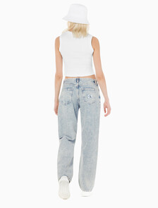 Buy 여성 90's 스트레이트핏 라이트블루 데님 in color CHALKY BLUE