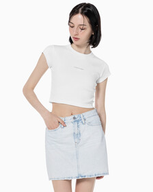 Buy 여성 모노그램 베이비 티셔츠 in color BRIGHT WHITE