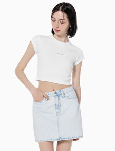 Buy 여성 모노그램 베이비 티셔츠  in color BRIGHT WHITE
