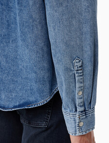 Buy 남성 레귤러핏 미드블루 데님 셔츠 in color CHALKY BLUE
