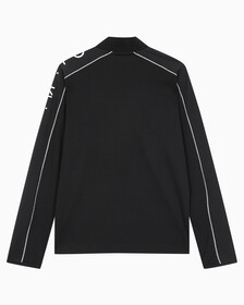 Buy 남성 레귤러핏 1/4 ZIP 롱슬리브 탑 in color BLACK
