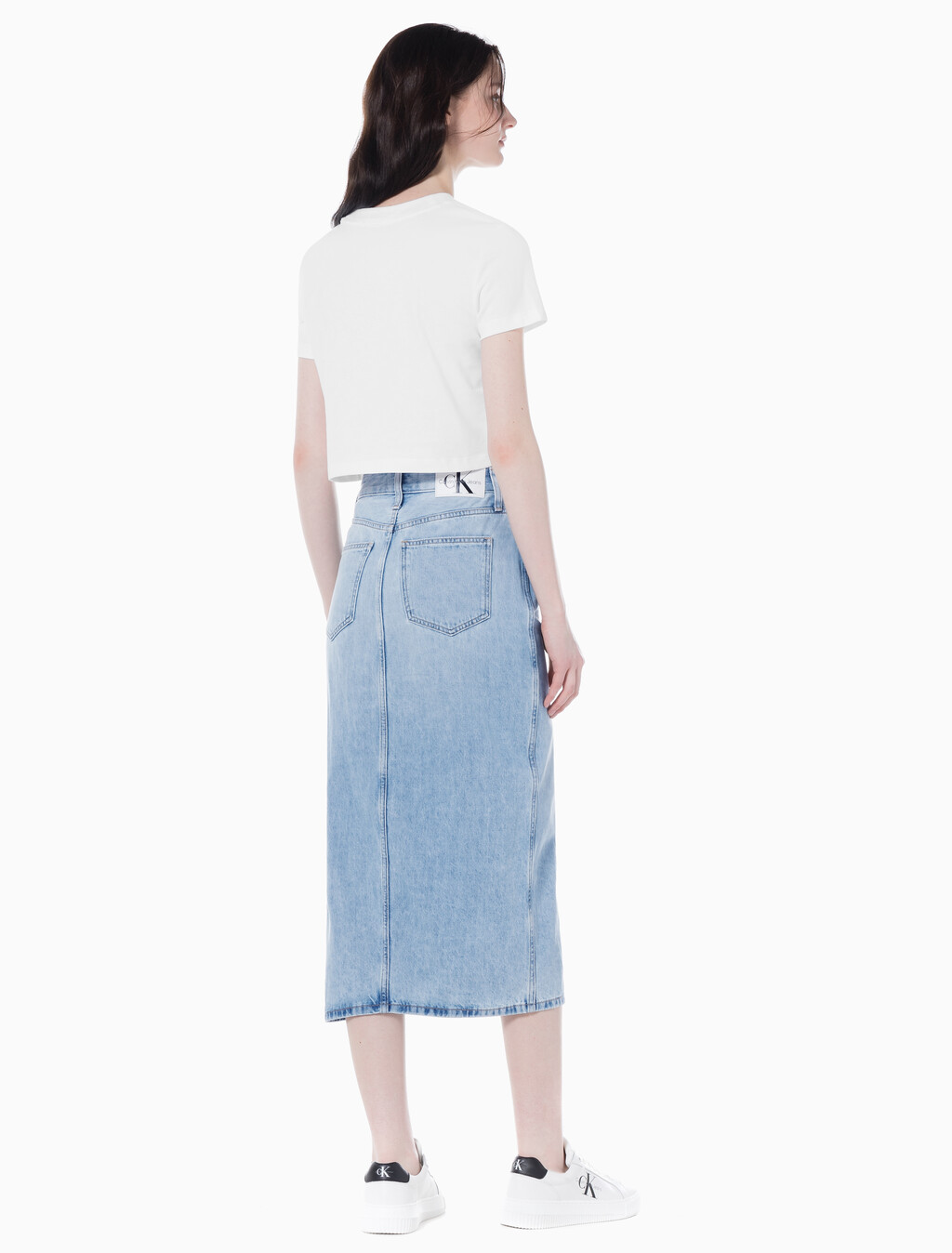 Buy 여성 맥시 데님 스커트 in color CHALKY BLUE