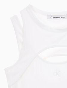 Buy 여성 레이어드 컷 아웃 탱크 탑 in color BRIGHT WHITE