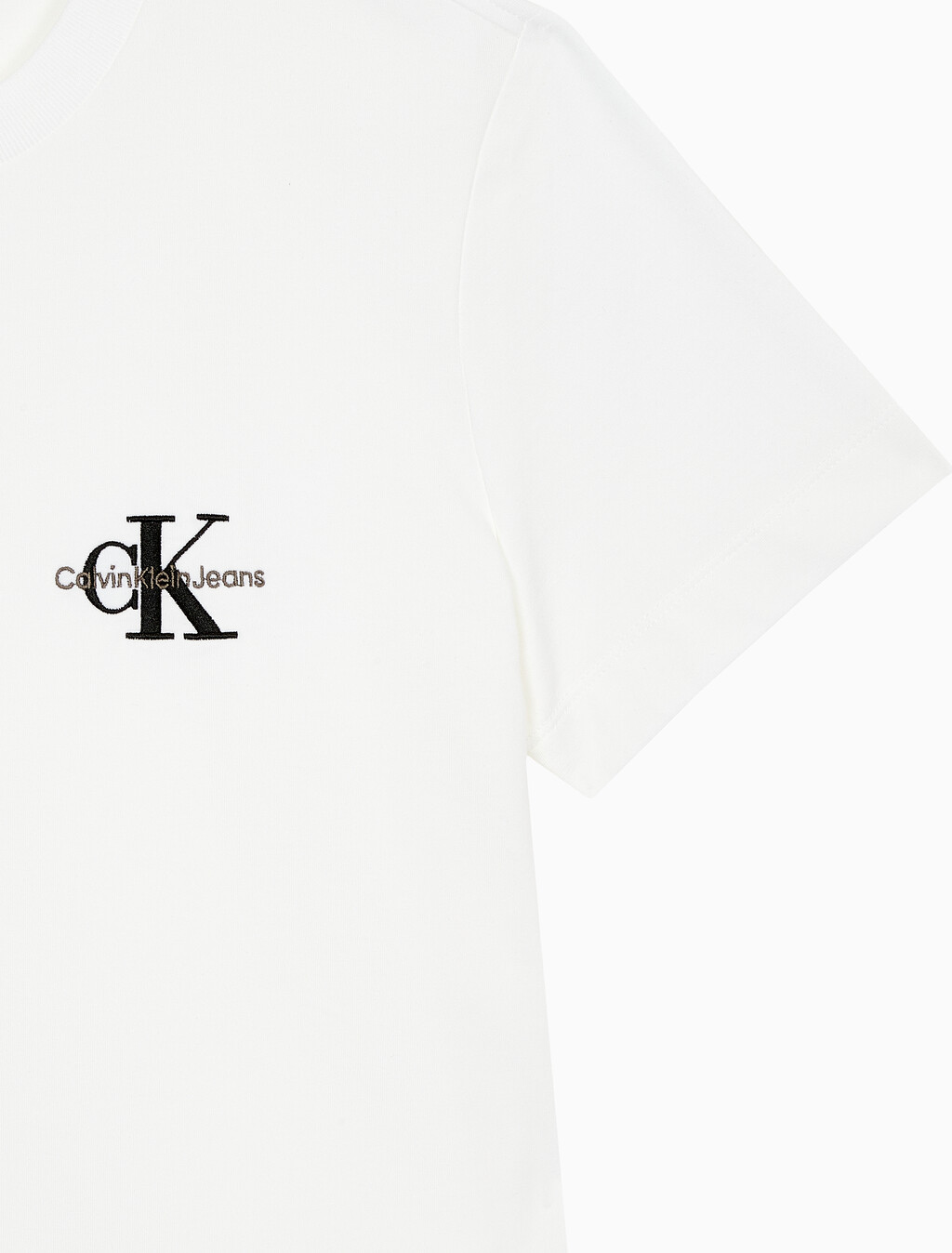 Buy 여성 스몰 모노그램 모던 스트레이트핏 반팔 티셔츠 in color BRIGHT WHITE