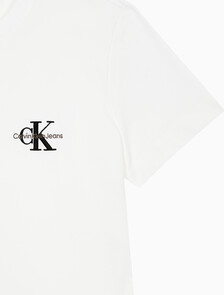 Buy 여성 스몰 모노그램 모던 스트레이트핏 반팔 티셔츠 in color BRIGHT WHITE