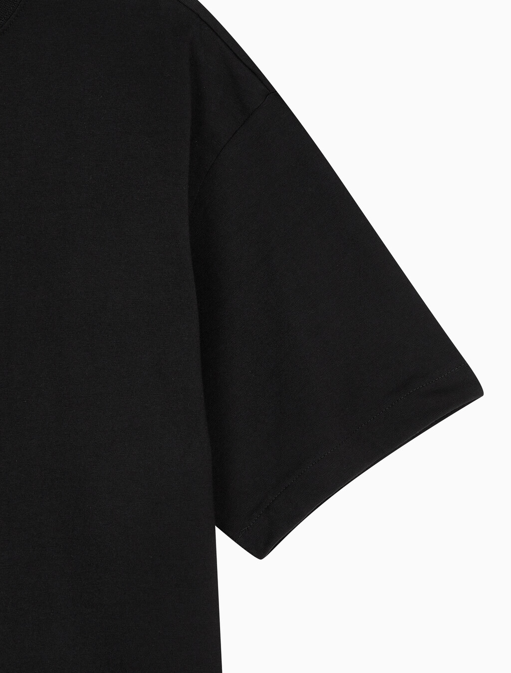 Buy 남성 릴렉스핏 헤비 코튼 크루넥 반팔 티셔츠  in color BLACK