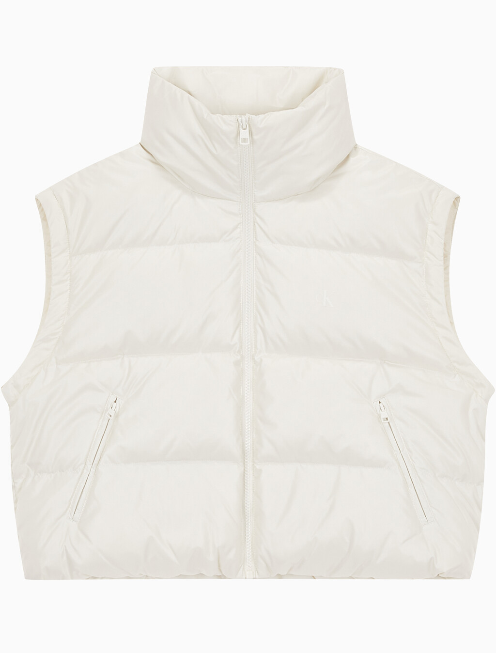 Buy 여성 글로시 디터쳐블 크롭 다운 푸퍼 in color WHITE