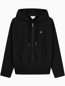 Buy 남성 프리미엄 테리 아카이브 후드 집업 in color BLACK