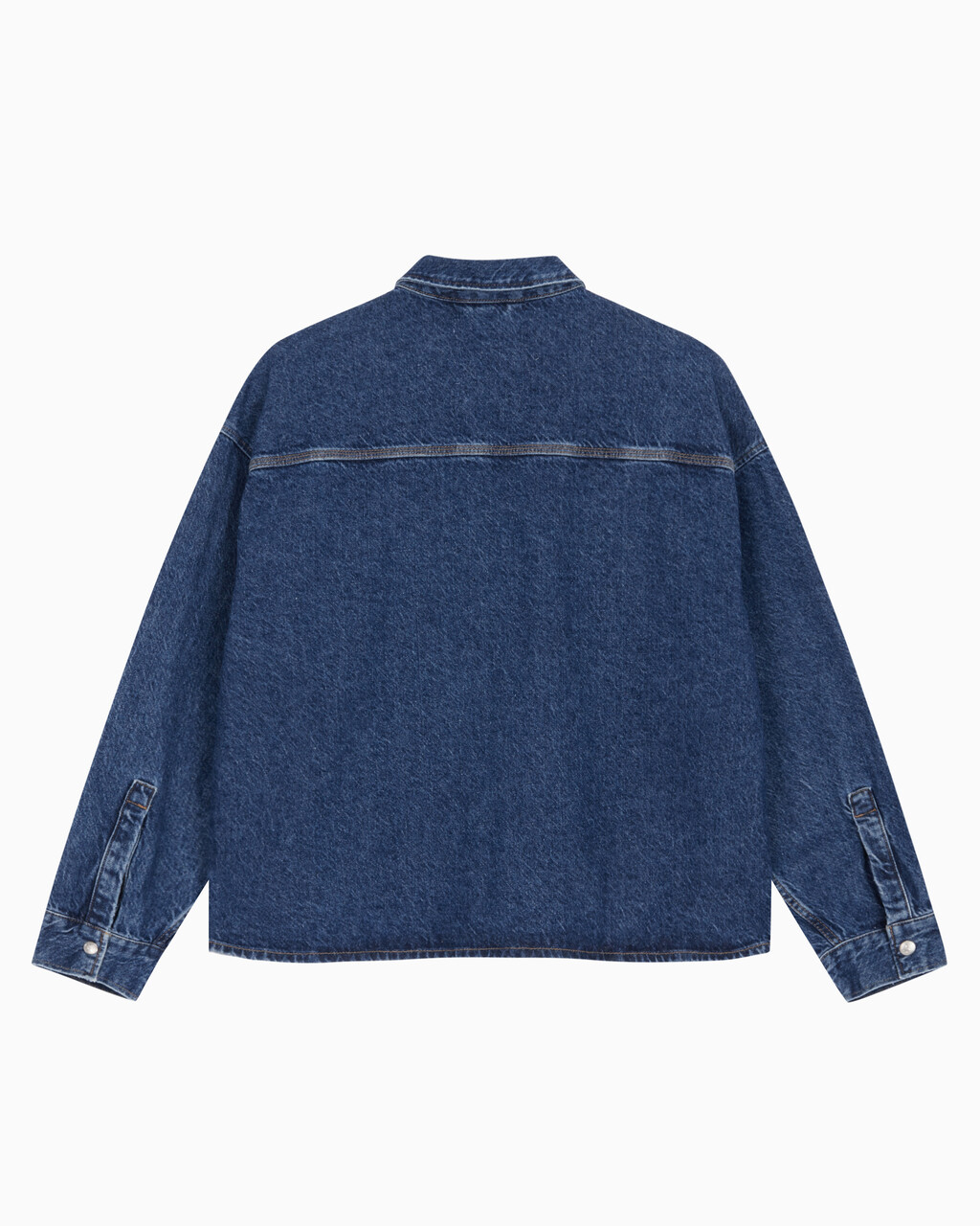 Buy 남성 루즈핏 박시 유틸리티 데님 셔츠 in color BLUE BLACK HANGER LOOP