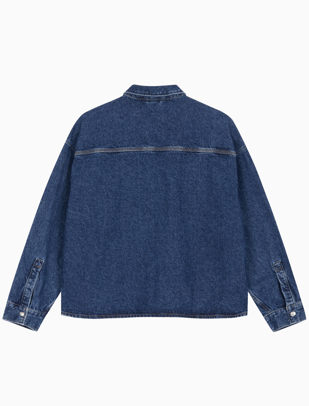 Buy 남성 루즈핏 박시 유틸리티 데님 셔츠 in color BLUE BLACK HANGER LOOP