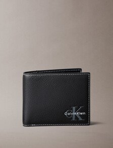 Buy 남성 볼드 페블 빌 폴드 코인 지갑 in color BLACK