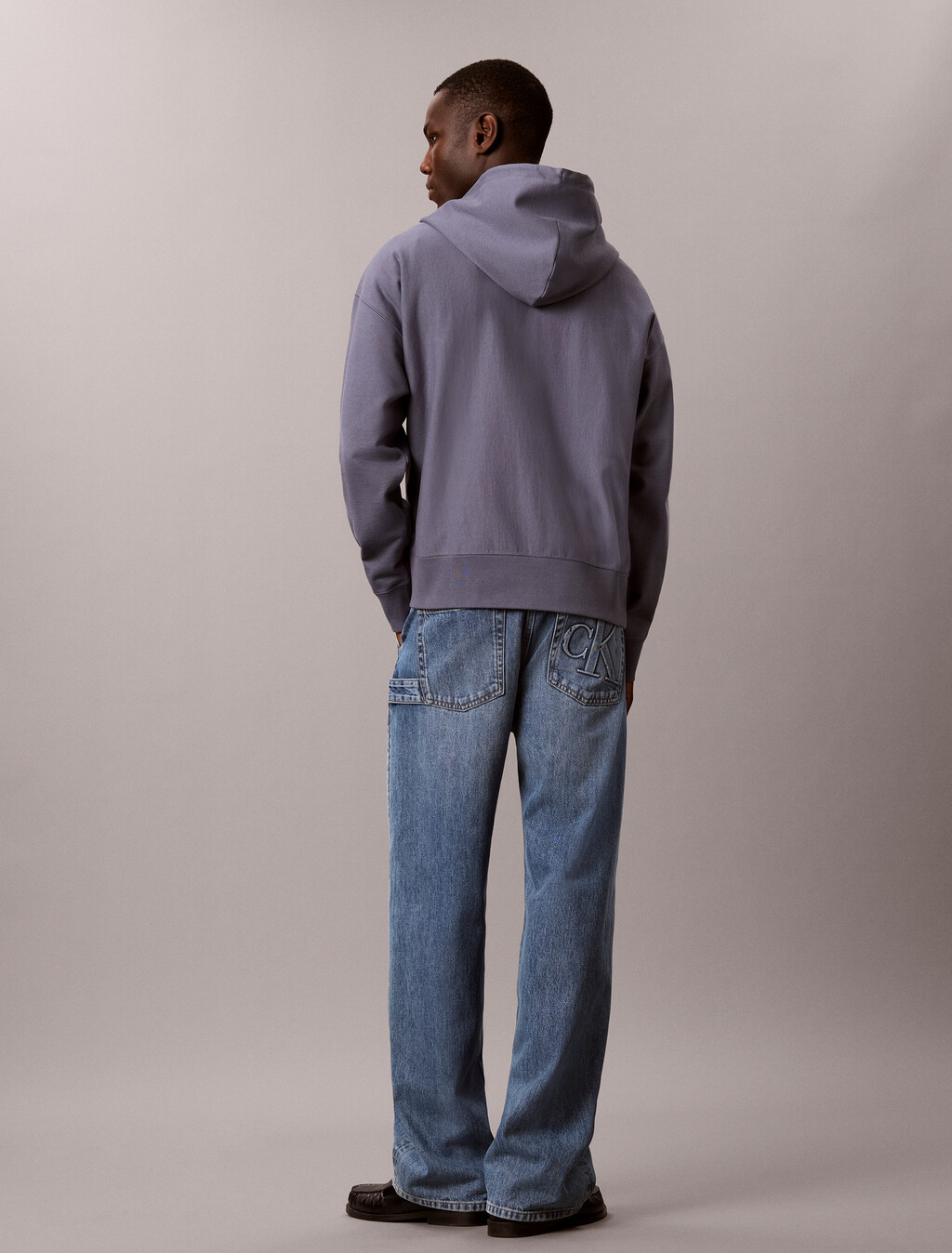 Buy 남성 프리미엄 테리 모노그램 풀집업 후디 in color GRISAILLE