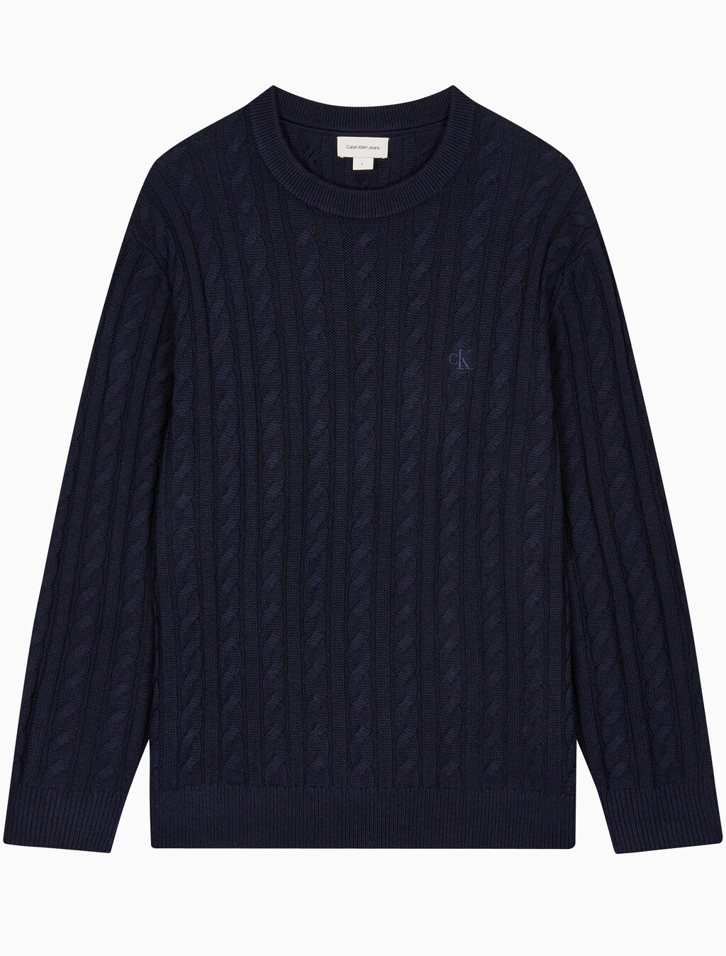 Buy 남성 케이블 크루넥 스웨터 in color NIGHT SKY