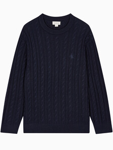 Buy 남성 케이블 크루넥 스웨터 in color NIGHT SKY