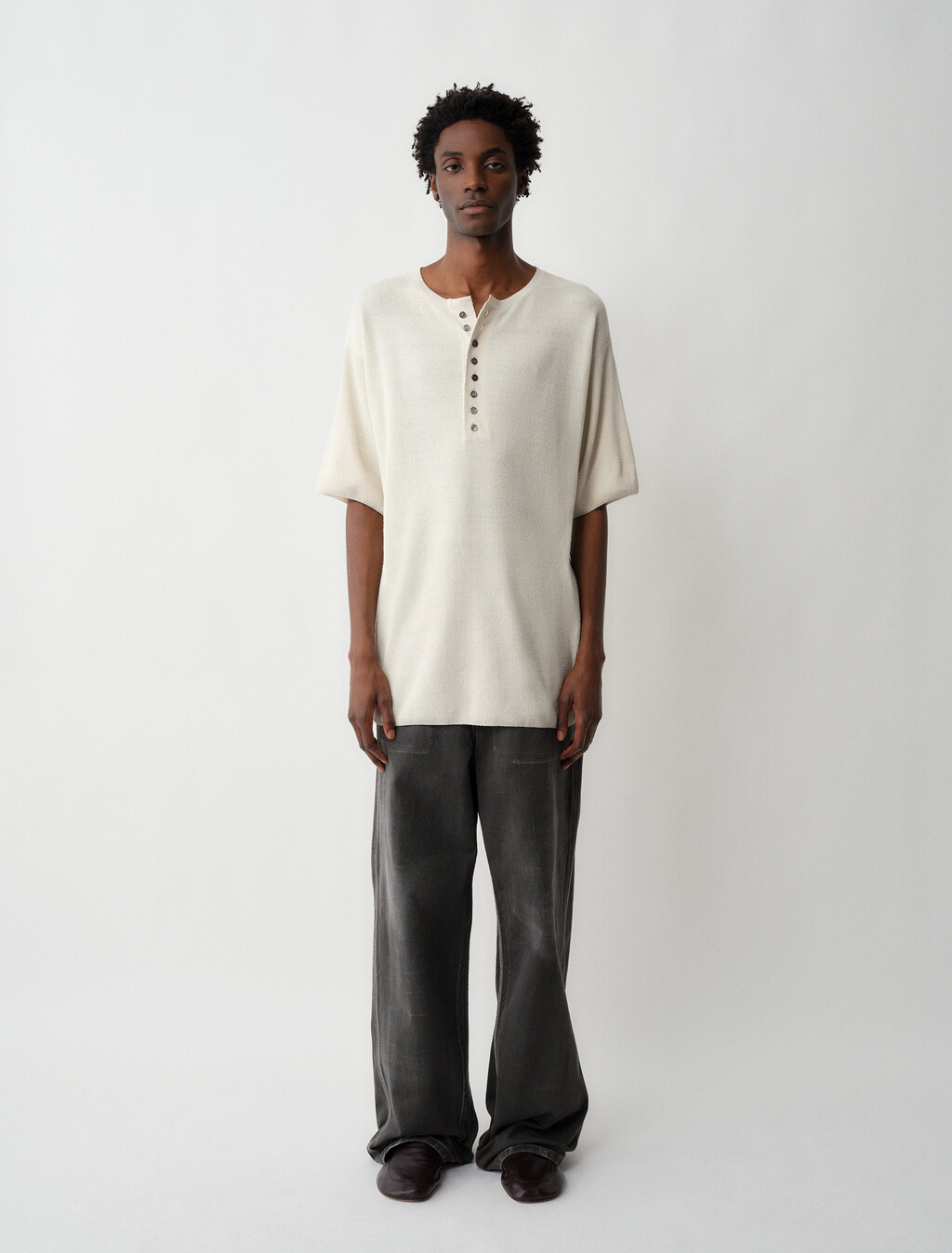Buy CHRISTOPHER MENS KNIT TOP in color WHITE