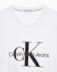 Buy 남성 레귤러핏 모노그램 앰브로이더리 로고 반팔 티셔츠 in color BRIGHT WHITE