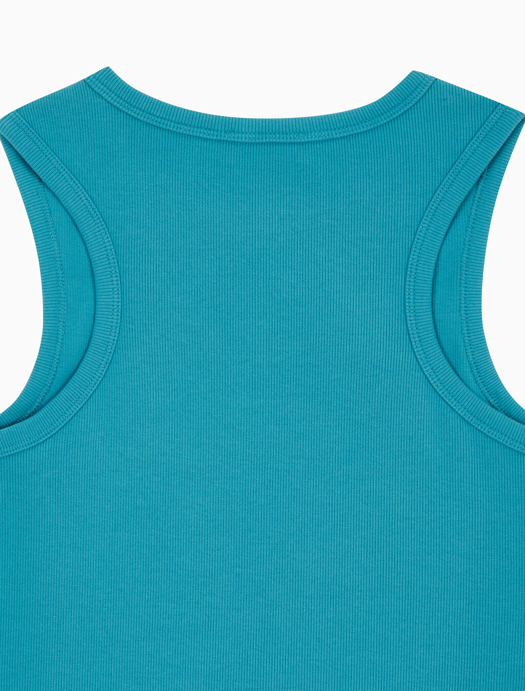 Buy 여성 우븐라벨 코튼 립 탱크 탑 in color TUSCAN TEAL