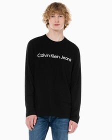 Buy 남성 레귤러핏 인스티튜셔널 긴팔 티셔츠 in color CK BLACK