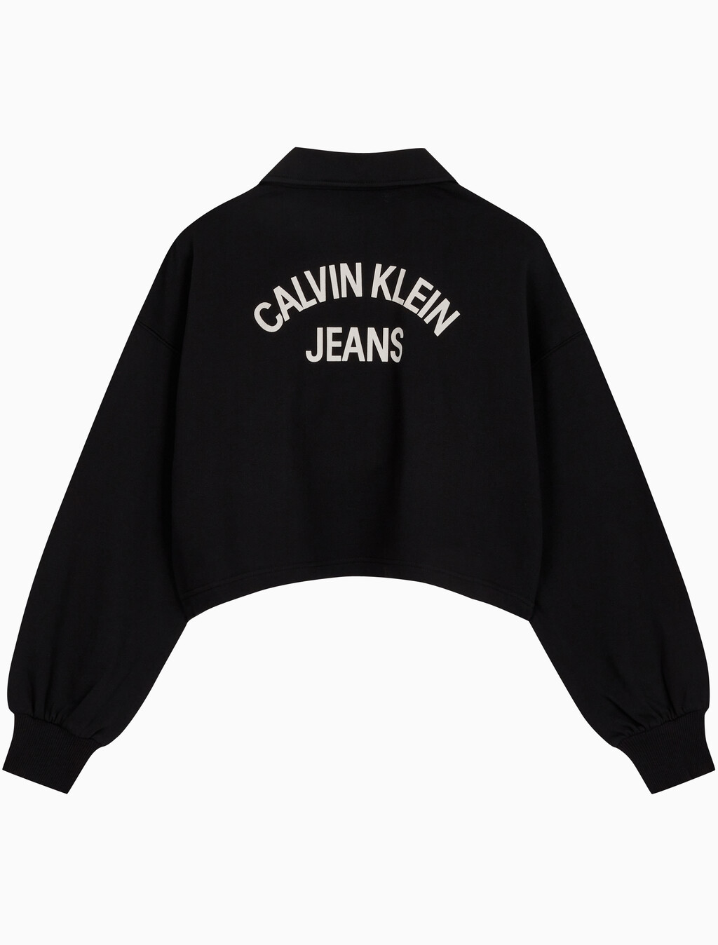 Buy 여성 바시티 폴로 넥 풀오버 스웻셔츠 in color CK BLACK