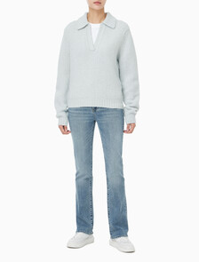 Buy 여성 L/S 부클레 폴로 in color light blue