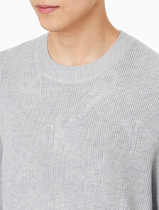 Buy 남성 AOP 니트 스웨터 in color LIGHT GREY HEATHER