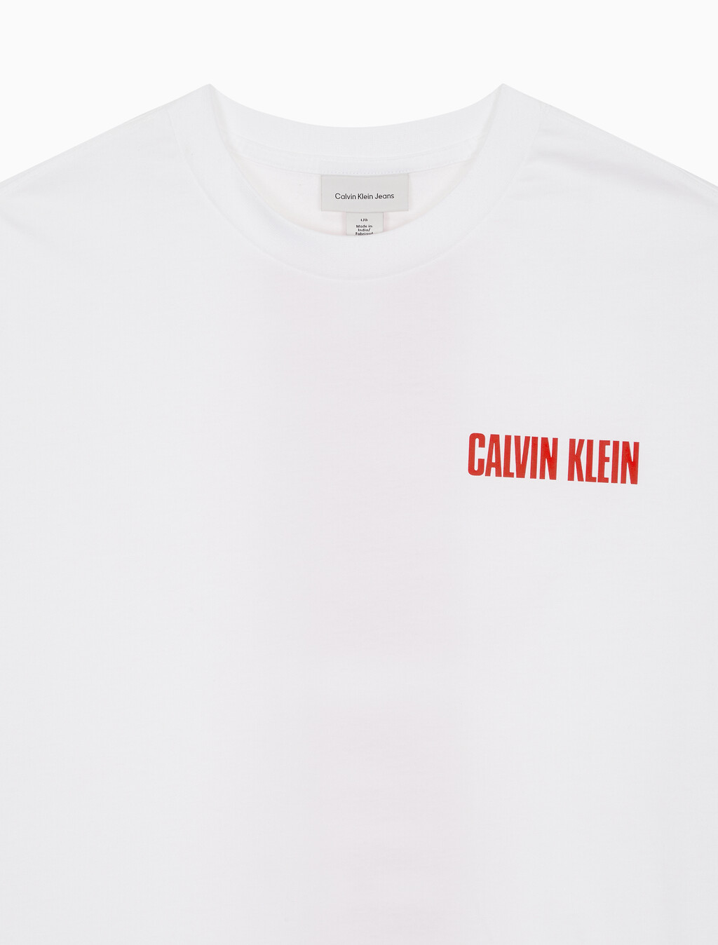 Buy 남성 릴렉스핏 버티컬 로고 반팔 티셔츠 in color BRILLIANT WHITE