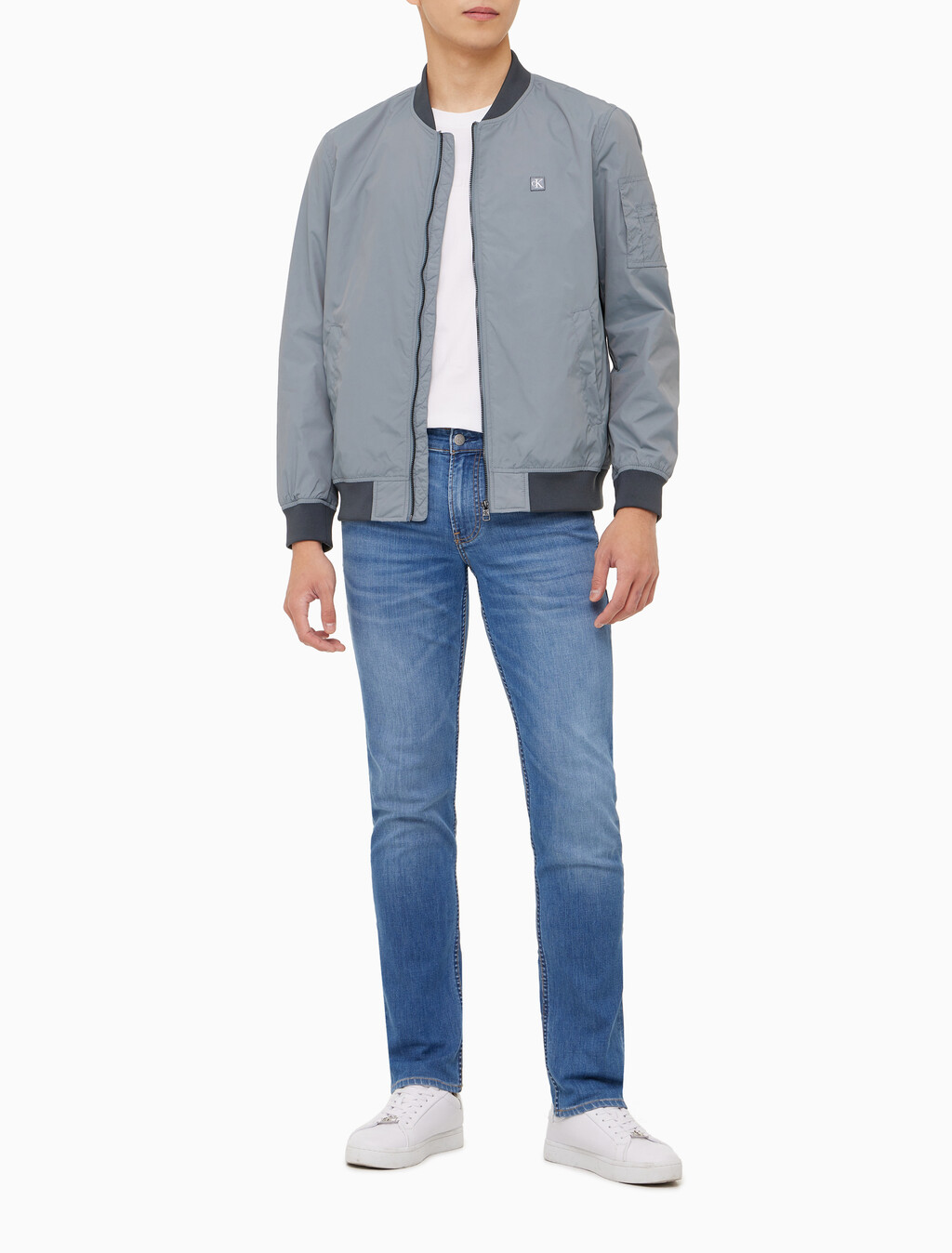 Buy 남성 나일론 봄버 자켓 in color OVERCAST GREY