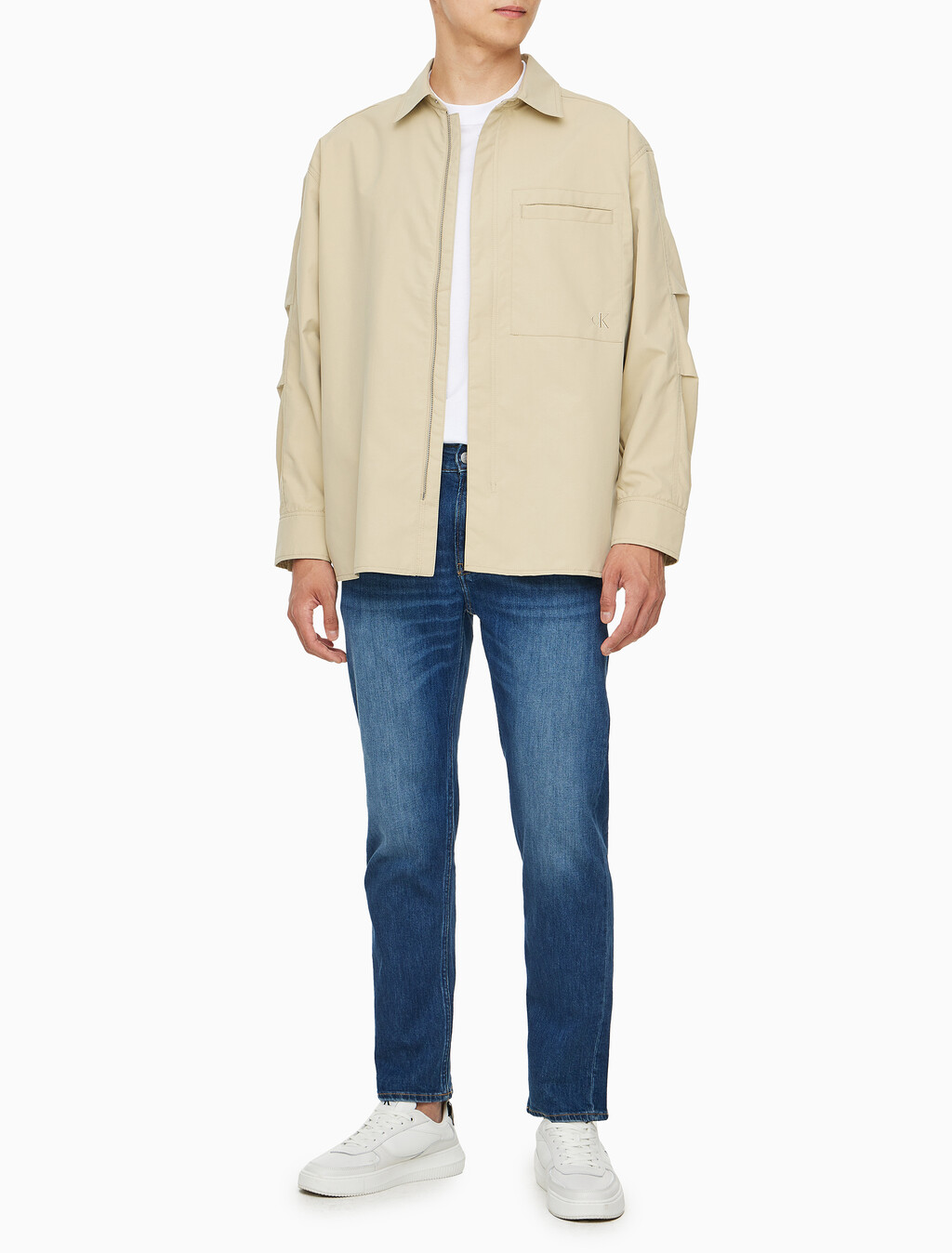 Buy 남성 유틸리티 기능성 집업 셔츠 in color PALE KHAKI