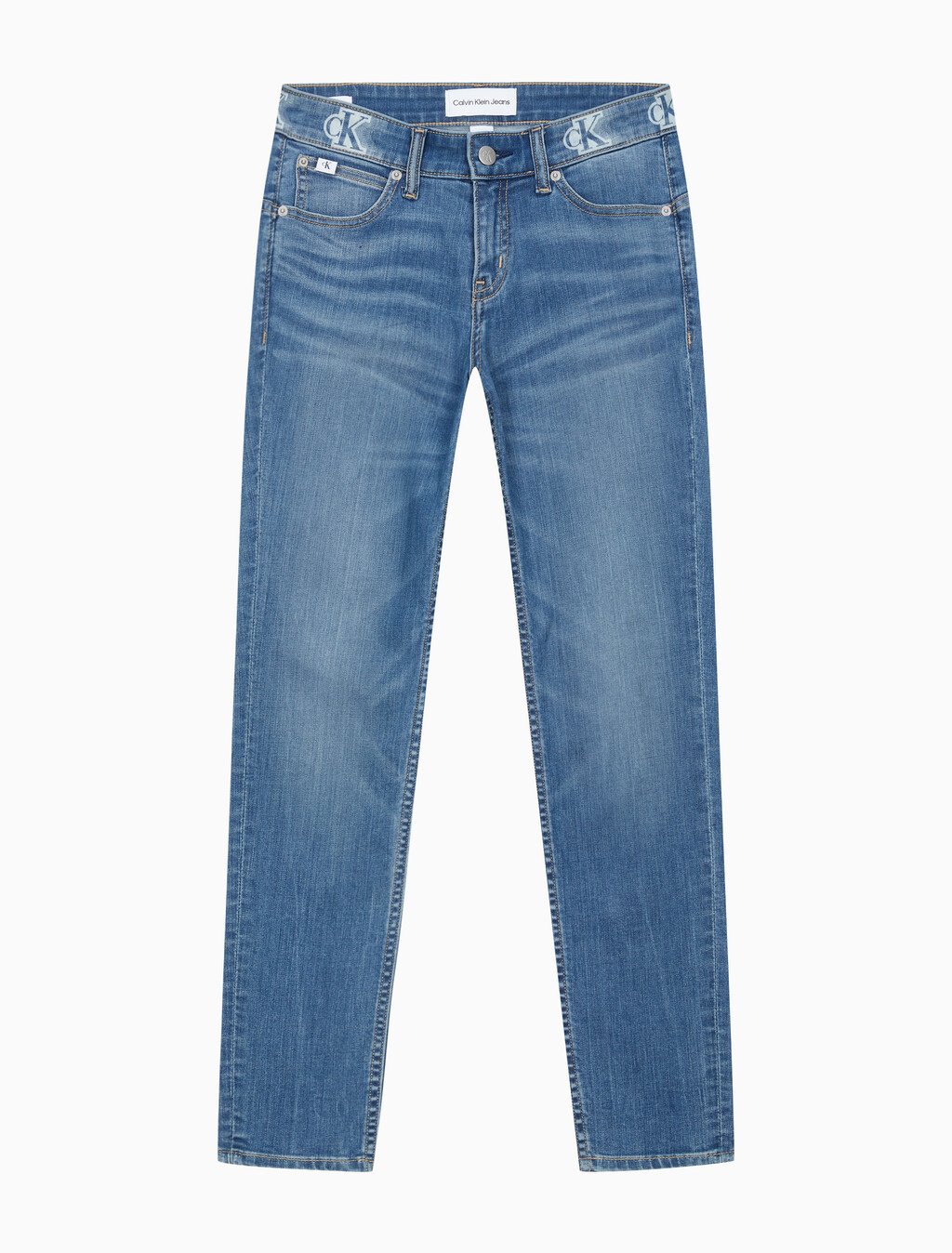 Buy 여성 바디핏 미드블루 앵클 데님 in color MID BLUE BACK EMBRO