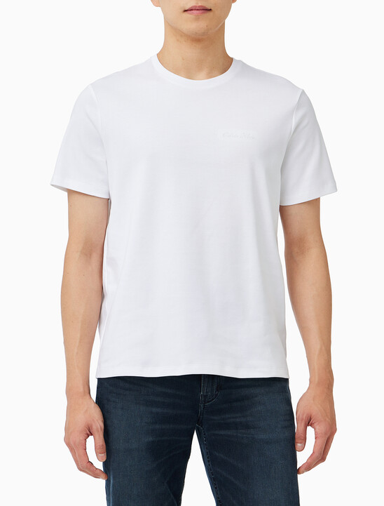 남성 슬림핏 리퀴드 인터록 클래식 그래픽 티