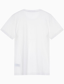 Buy 남성 레귤러핏 솔리드 CK 로고 반팔 티셔츠 in color BRIGHT WHITE