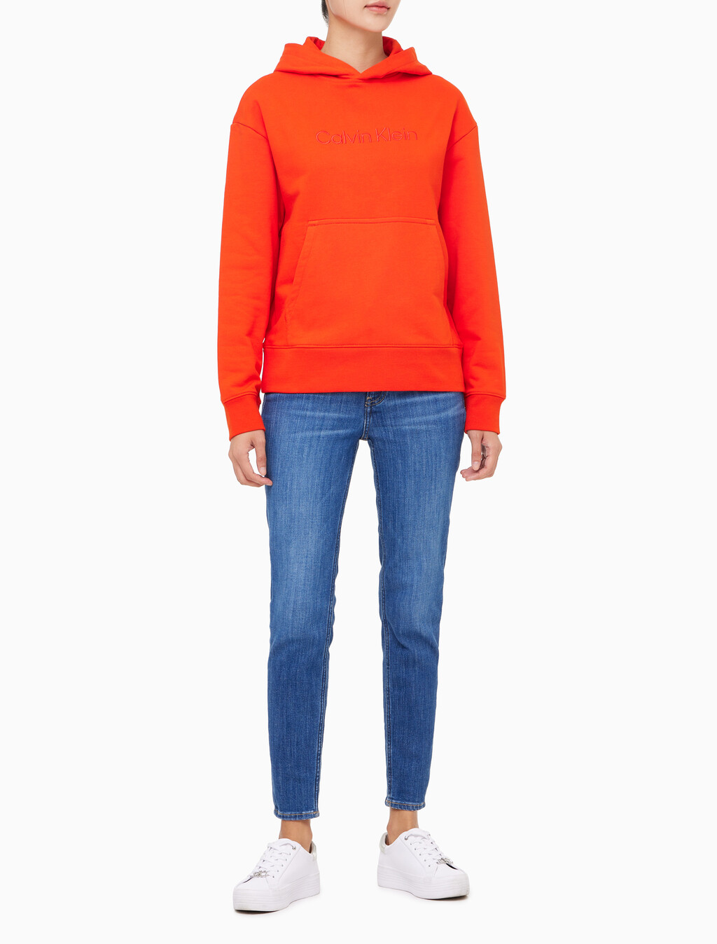 Buy 여성 릴렉스핏 스탠다드 로고 후디 in color BRONZED ORANGE