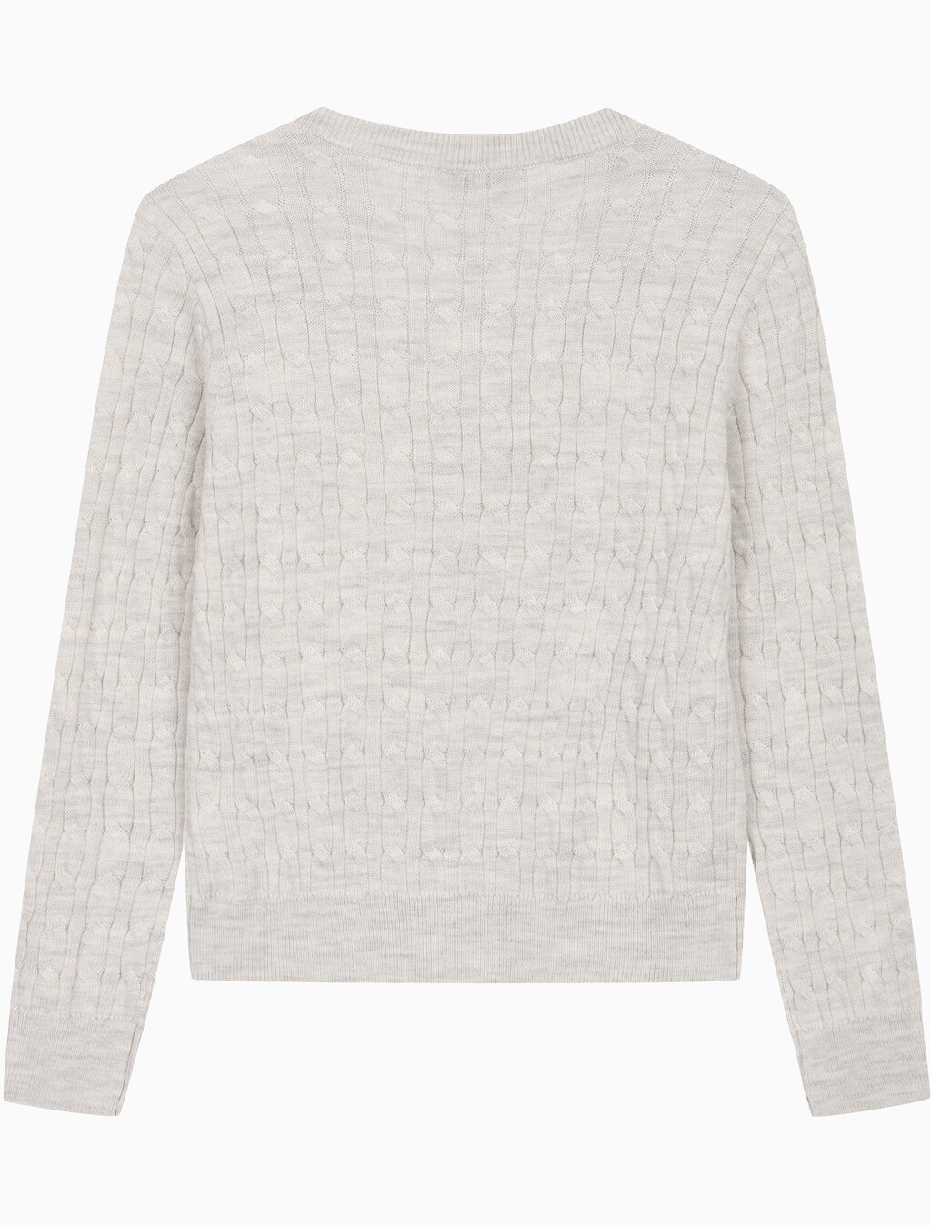 Buy 여성 울 케이블 크루넥 가디건 in color Light Grey